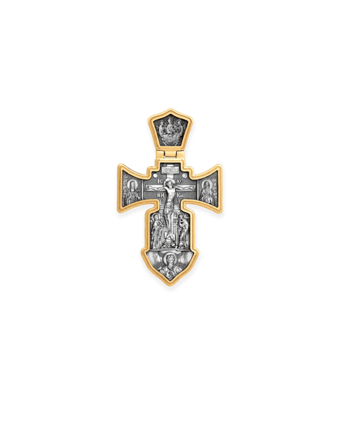 Russian Orthodox Cross Pendant CRUCIFIX. ARCHANGEL MICHAEL